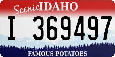 ID license plate I369497