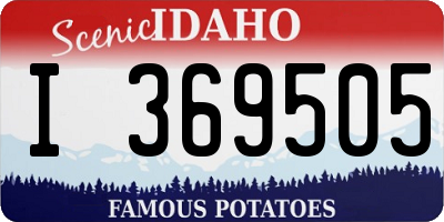 ID license plate I369505