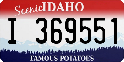 ID license plate I369551