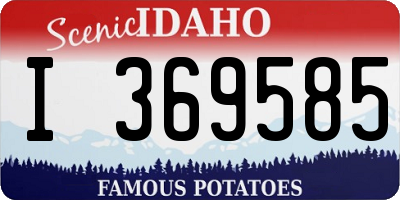 ID license plate I369585
