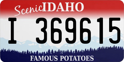 ID license plate I369615