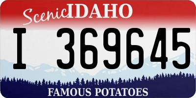 ID license plate I369645