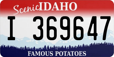 ID license plate I369647