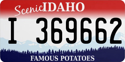 ID license plate I369662