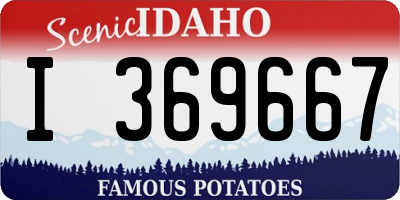 ID license plate I369667