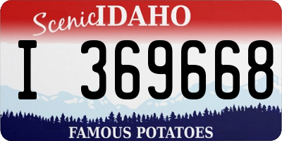 ID license plate I369668