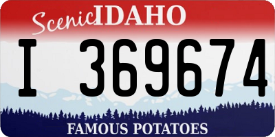 ID license plate I369674