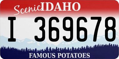 ID license plate I369678