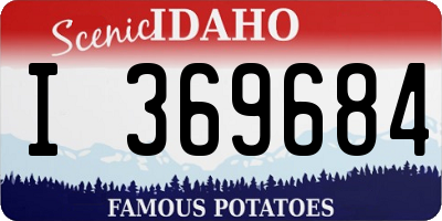 ID license plate I369684