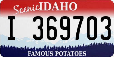 ID license plate I369703
