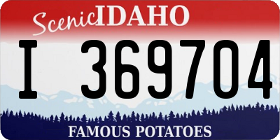ID license plate I369704