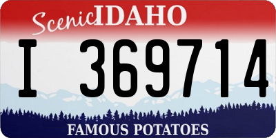 ID license plate I369714