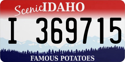 ID license plate I369715
