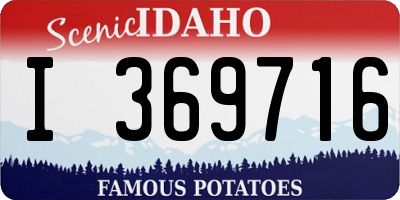 ID license plate I369716