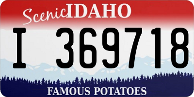 ID license plate I369718