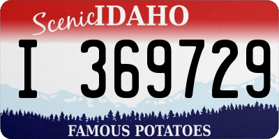 ID license plate I369729