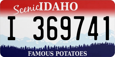ID license plate I369741