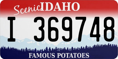 ID license plate I369748