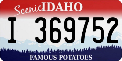 ID license plate I369752