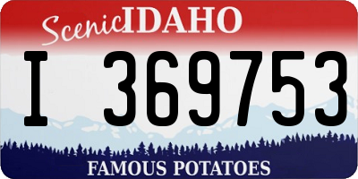 ID license plate I369753