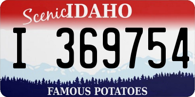 ID license plate I369754