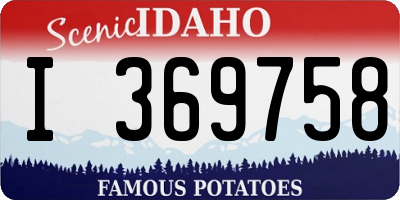 ID license plate I369758