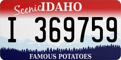 ID license plate I369759