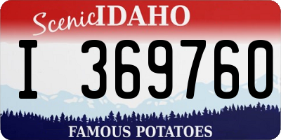 ID license plate I369760