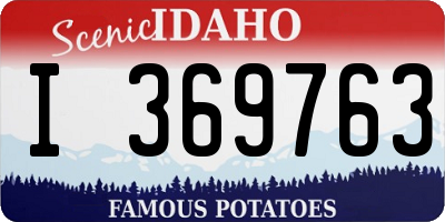 ID license plate I369763