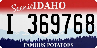 ID license plate I369768