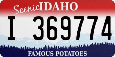ID license plate I369774