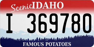ID license plate I369780
