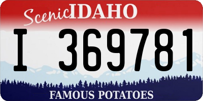 ID license plate I369781