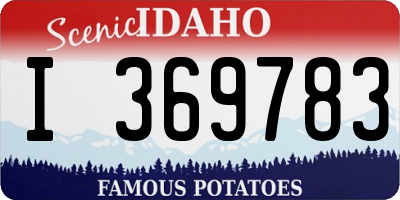 ID license plate I369783