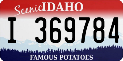 ID license plate I369784