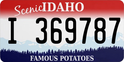 ID license plate I369787