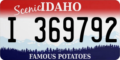ID license plate I369792