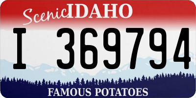 ID license plate I369794