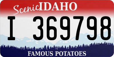 ID license plate I369798