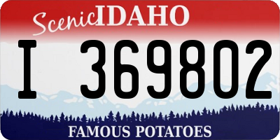 ID license plate I369802