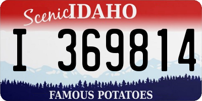 ID license plate I369814