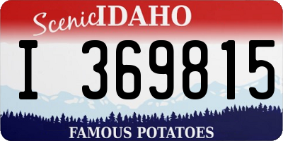 ID license plate I369815
