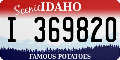 ID license plate I369820