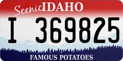 ID license plate I369825