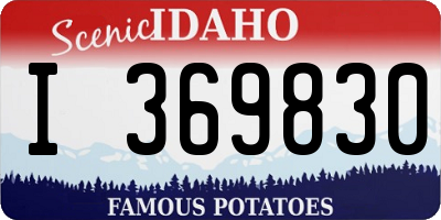 ID license plate I369830