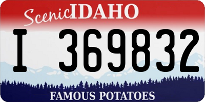ID license plate I369832