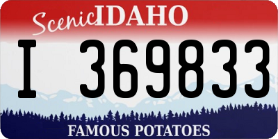 ID license plate I369833