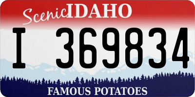 ID license plate I369834