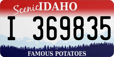 ID license plate I369835