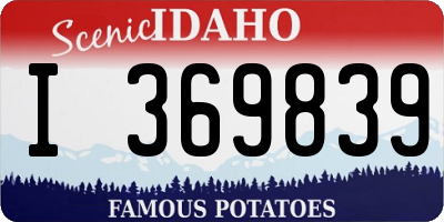 ID license plate I369839
